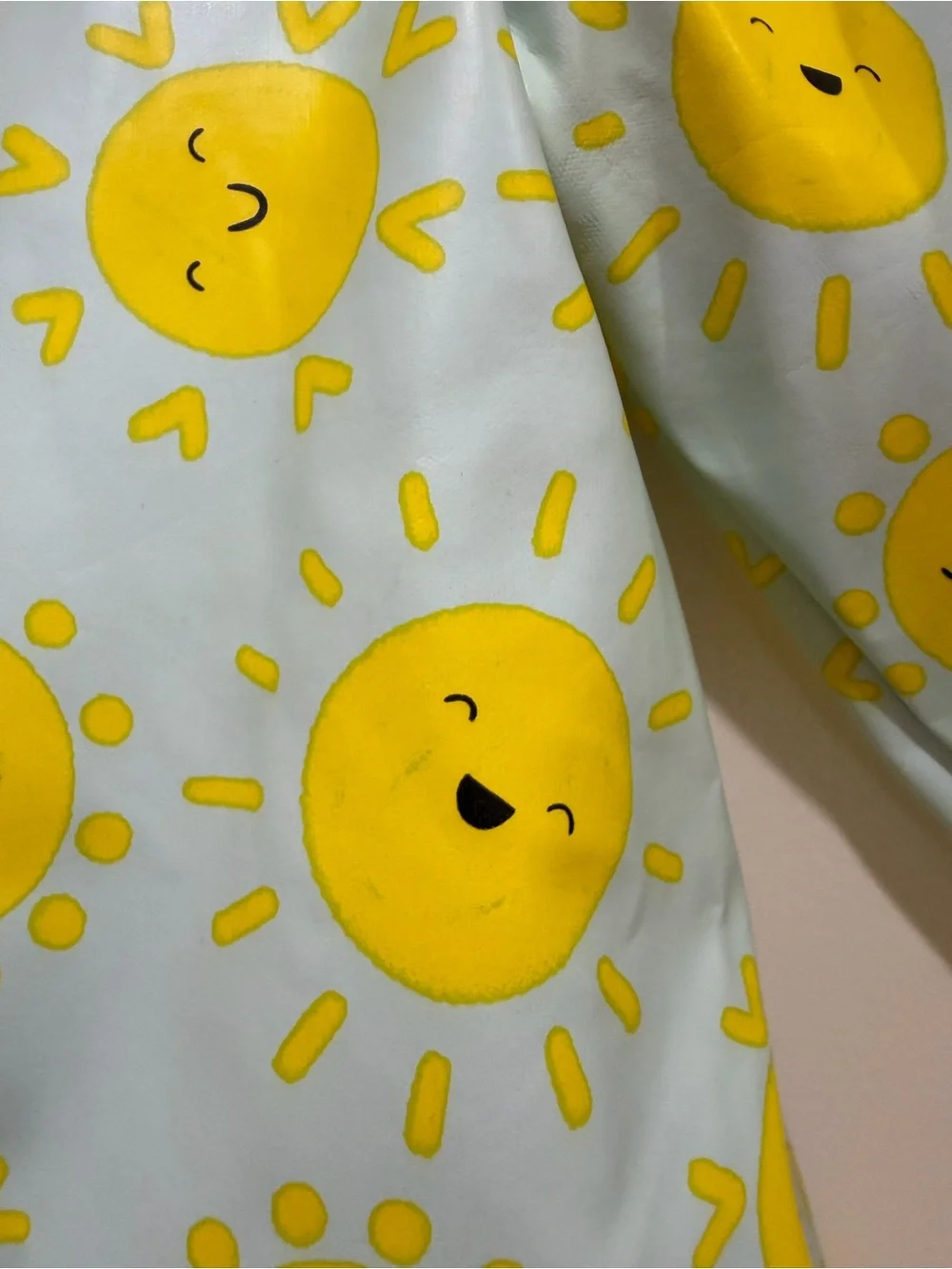 Cat & Jack Yellow Sun Print Hooded Raincoat with Pink Trim